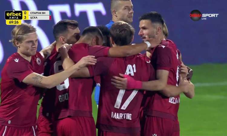 ЦСКА изнесе футболна лекция на пореден съперник