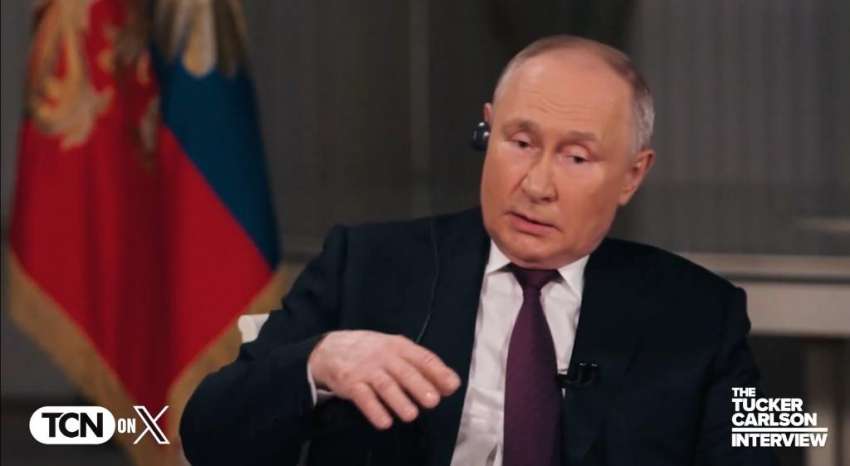 Путин пред Карлсън: Русия все още не е постигнала целите си в Украйна /видео/
